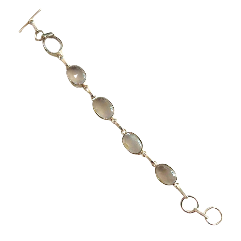 Clear Quartz Metal Bracelet Clear Quartz Metal Bracelet with natural clear quartz stones and sleek silver metal design for healing, chakra balance, and positive energy.