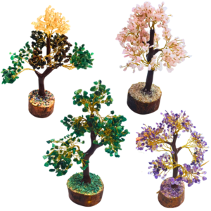"500 Chips Crystal Tree – Green Jade, Amethyst, Rose Quartz, Money Magnet for Prosperity and Abundance"