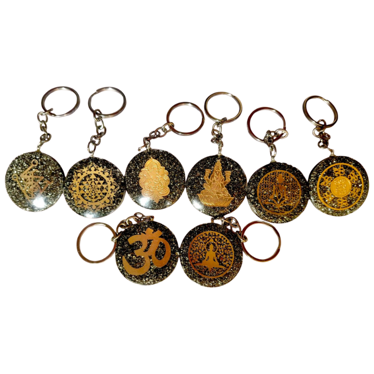 Orgon Pyrite Key Ring / Key Chain Orgon Pyrite key ring for wealth, protection, and positive energy.