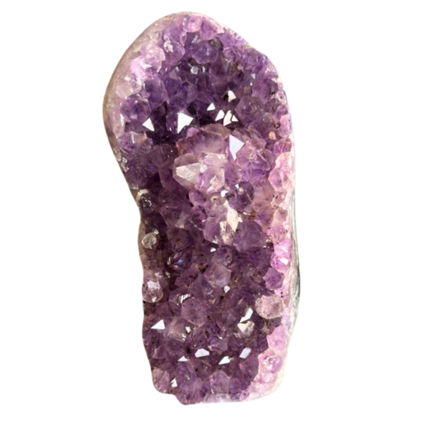 Natural amethyst crystal cluster with multiple purple points and raw texture.