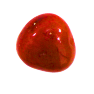 Polished Red Jasper tumble stone with deep red color and smooth finish.