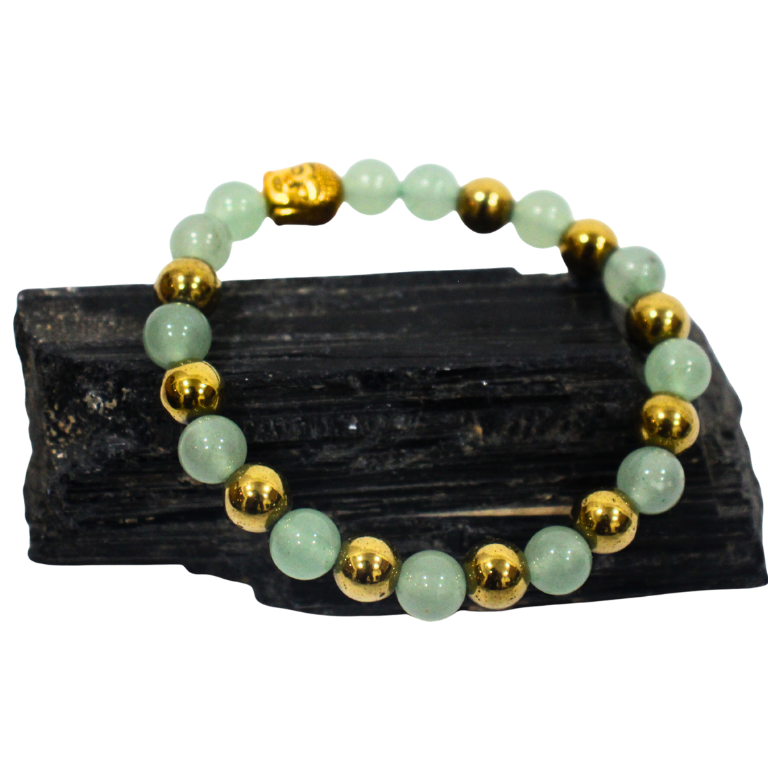 Green Aventurine & Hematite Bracelet ANatural Clear Quartz crystal ball with transparent polished surface for healing, meditation, clarity, and positive energy.